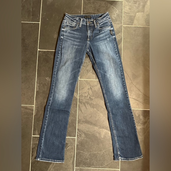 SILVER SLIM BOOTCUT JEANS - Picture 2 of 4